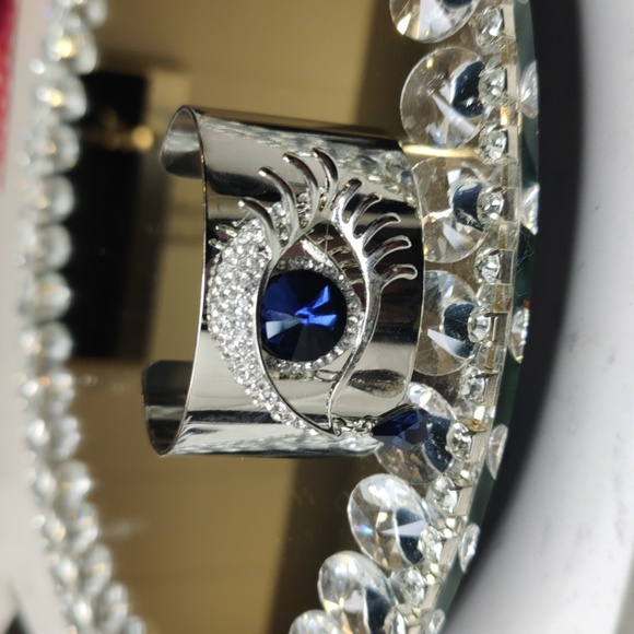 Evil Eye tear charm Rhinestone cuff bracelet - Picture 4 of 6